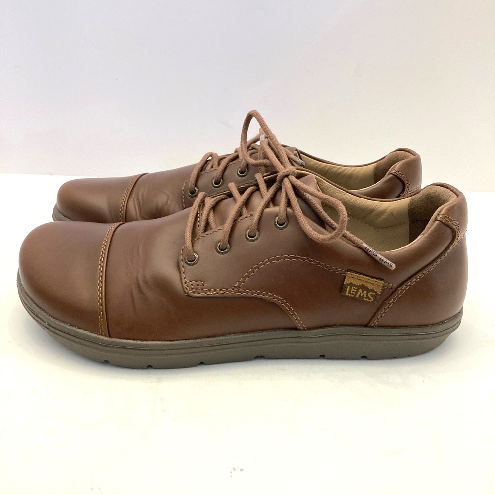 Lems Women’s 9.5 Men's 8 Brown Leather Lace-Up Oxford - Picture 8 of 11